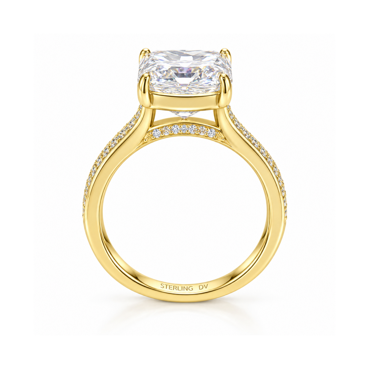 DV Cathedral Royale | 6ct Radiant-Cut Moissanite Ring