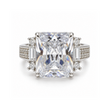 Regal Radiant | White Gold-Tone Adjustable Statement Ring