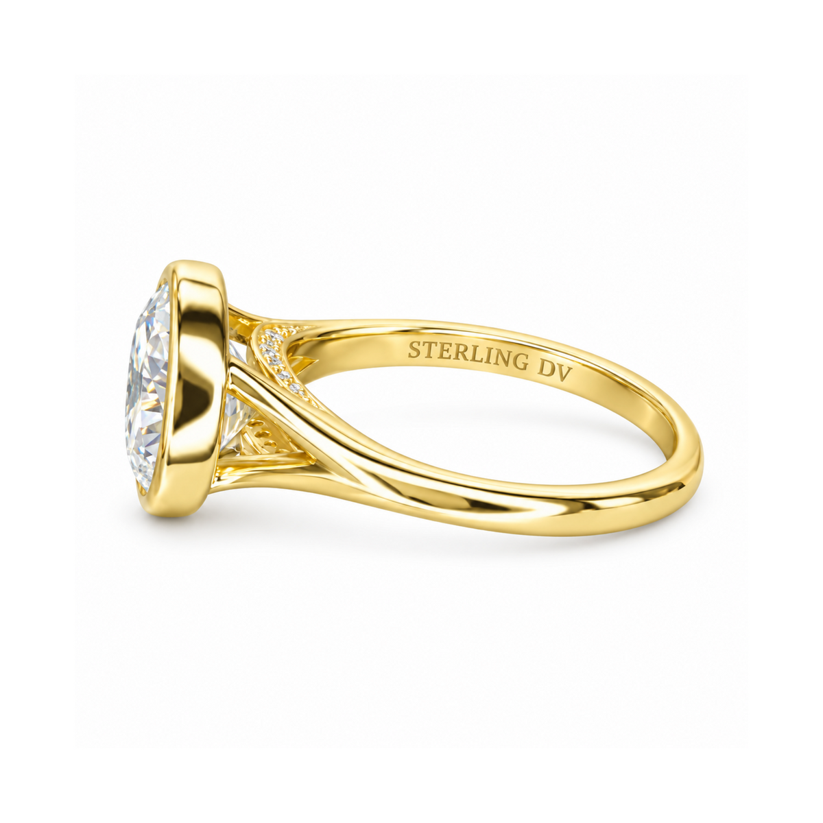 DV Lumina Bezel | 3ct Oval-Cut Moissanite Ring