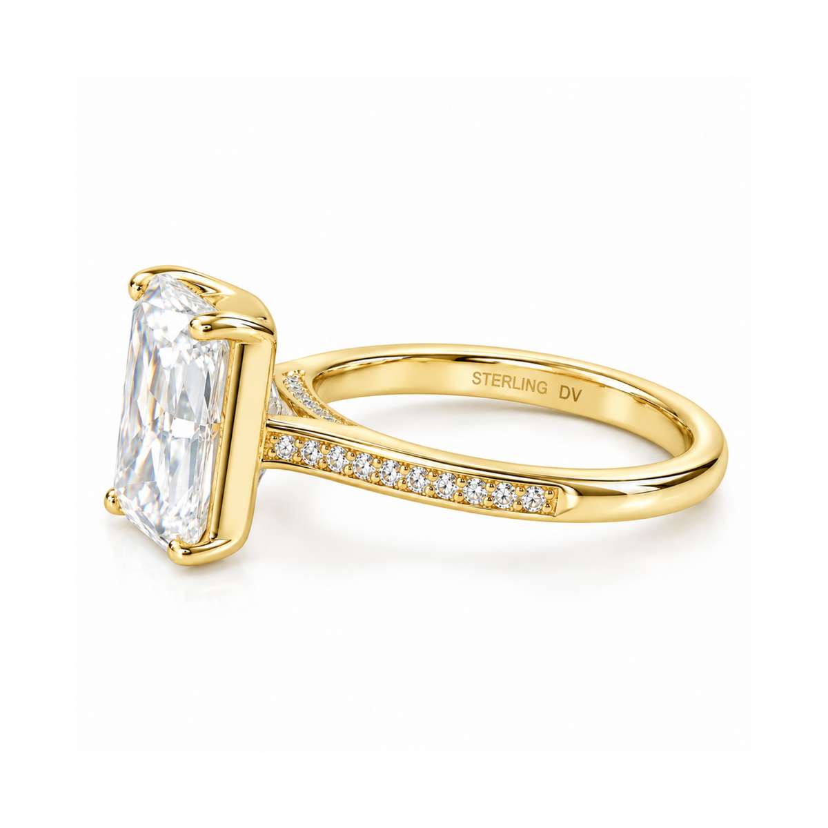 DV Cathedral Royale | 6ct Radiant-Cut Moissanite Ring