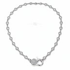 Accord clear tennis necklace in white gold finish