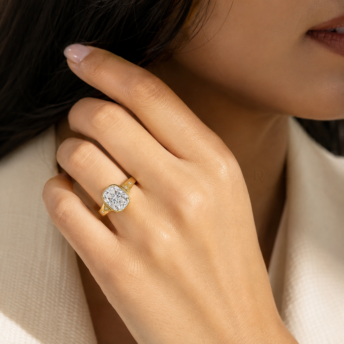 Swiftie Dream Ring | 5ct Cushion-Cut Moissanite Ring | 14k Gold Vermeil