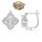 Bloomé Earrings | 2.4ct Bloom-Cut Moissanite Halo Earrings | 14k Gold Vermeil
