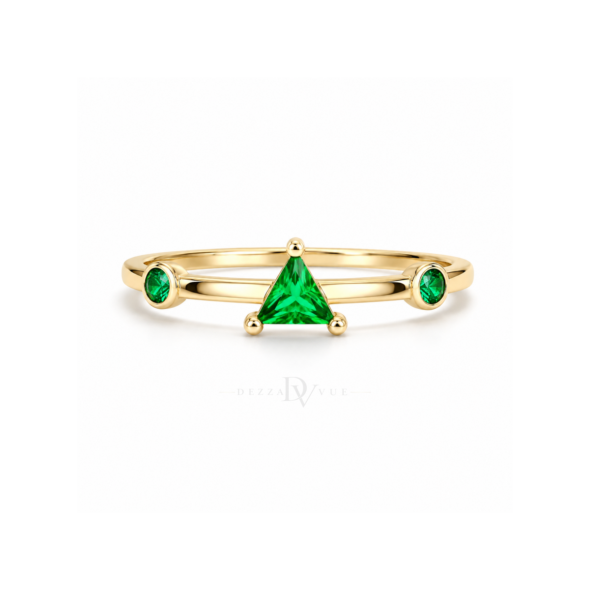 Verdant Trillion | Green Triangle Ring