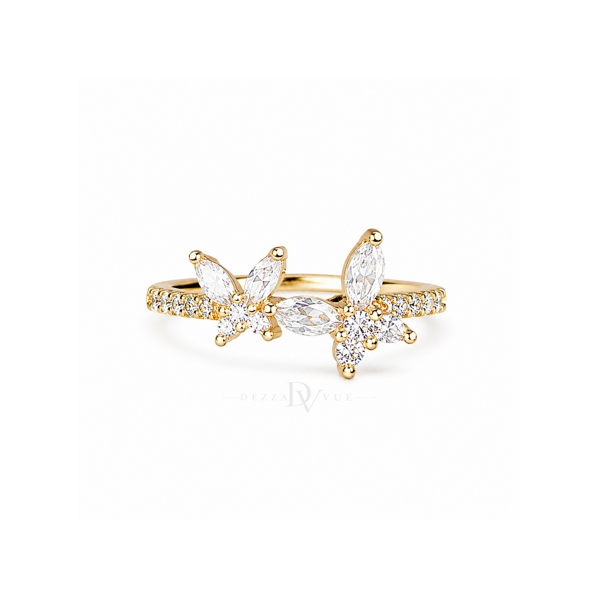 Butterfly Duet | Clear Stone Ring