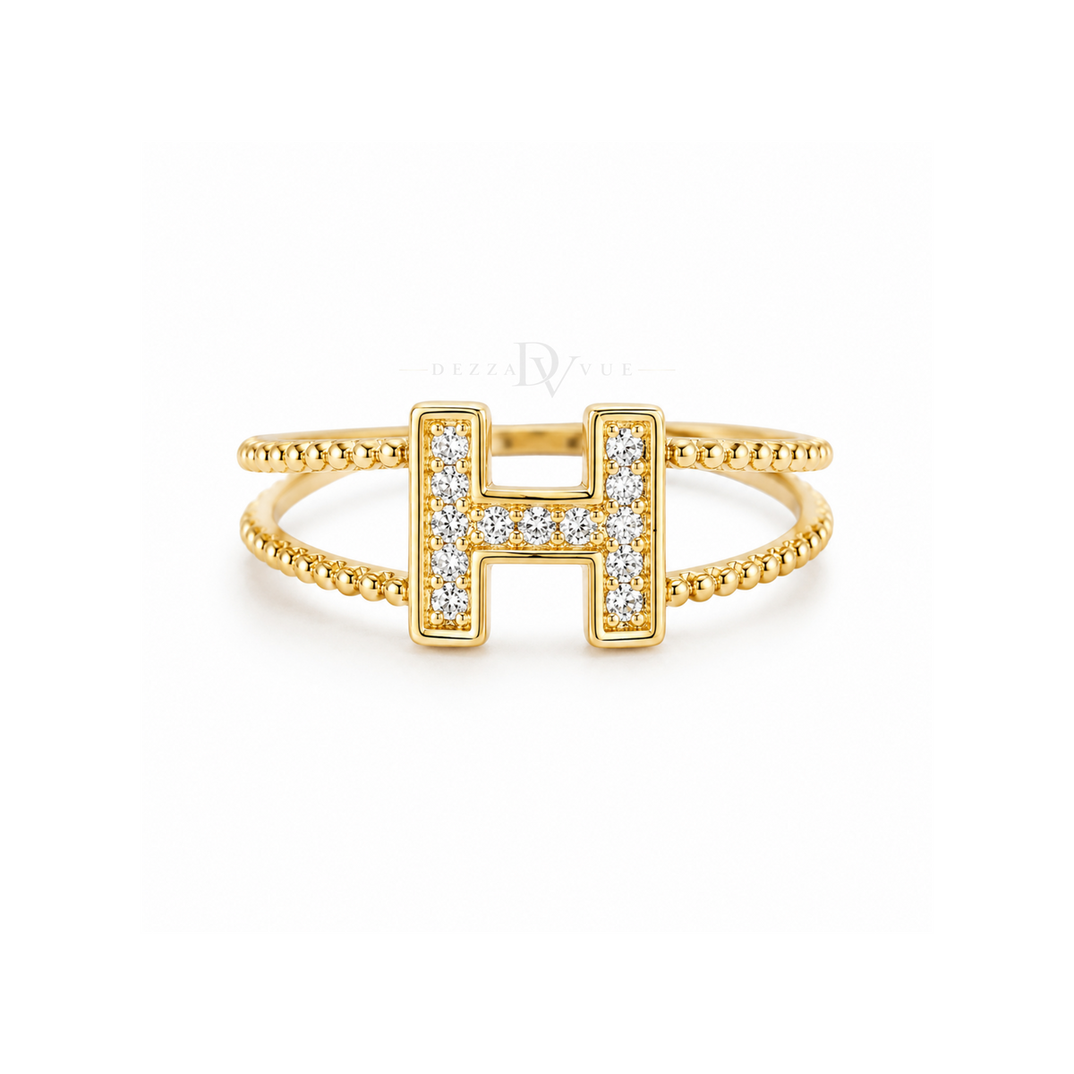 Monogram H | Pavé Letter Ring