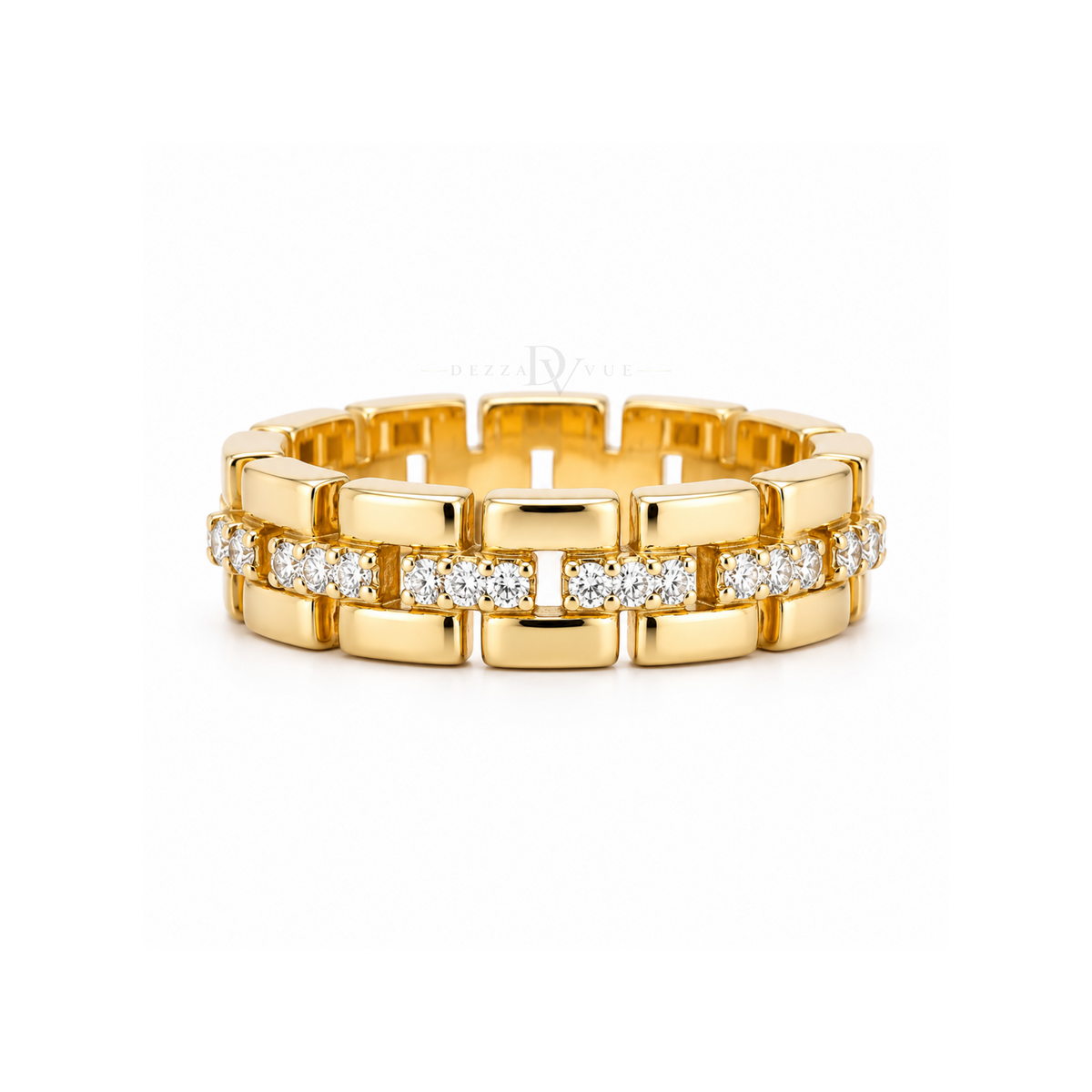 Boulevard Links | Wide Pavé Band