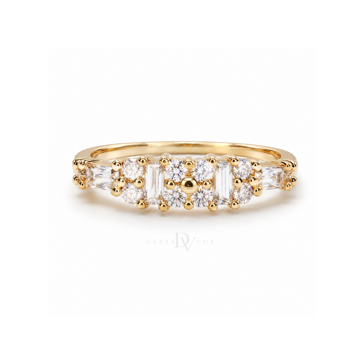 Mosaic Radiance | Baguette and Round Stone Band