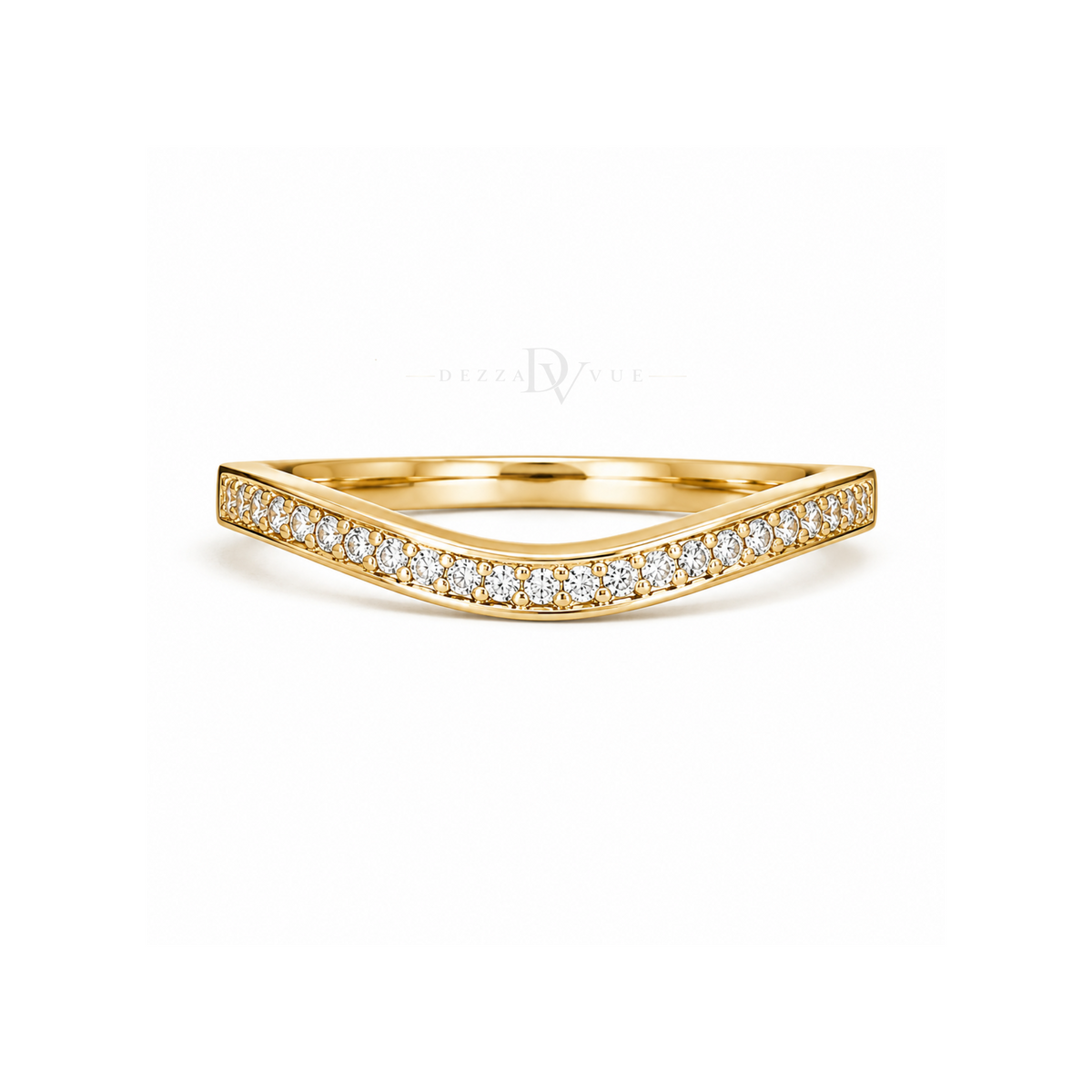 Crownline Chevron | Gold-Tone Pavé Band