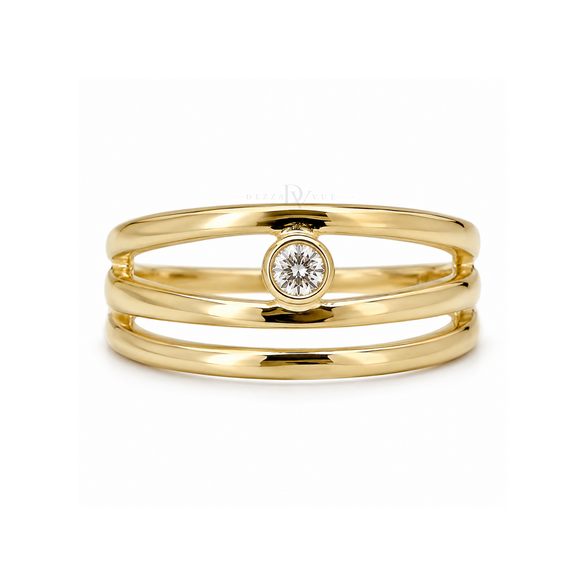 Solstice Trio | Three-Rail Gold-Tone Band