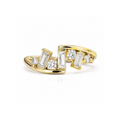 Baguette Orbit | Clear Stone Open Ring