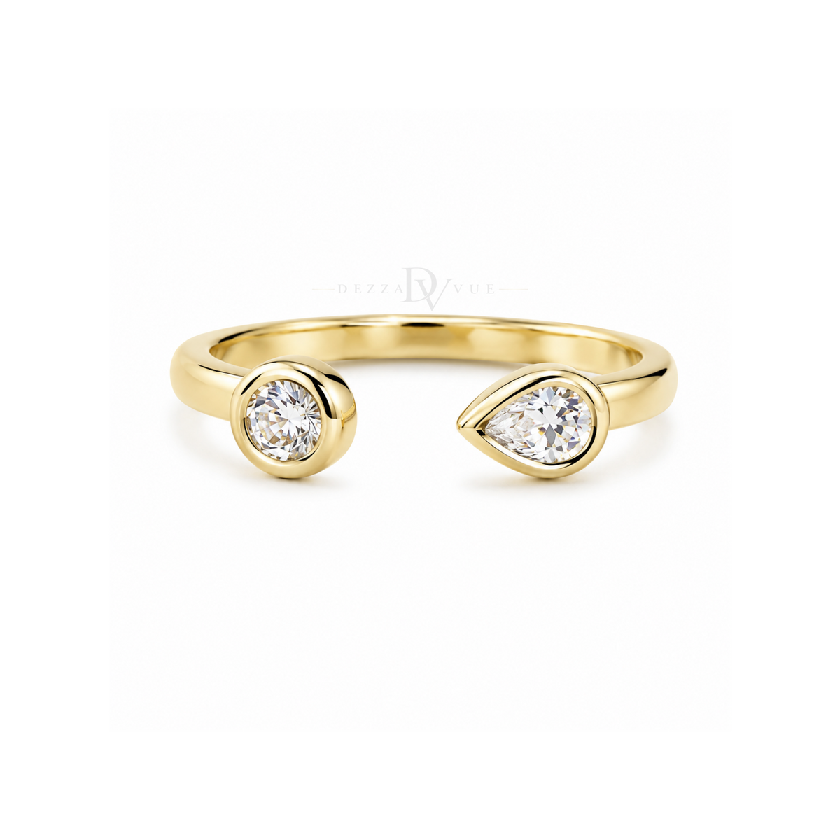 Deux Lumières | Round and Pear Open Ring