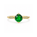 Verdant Solitaire | Emerald-Green Round Ring