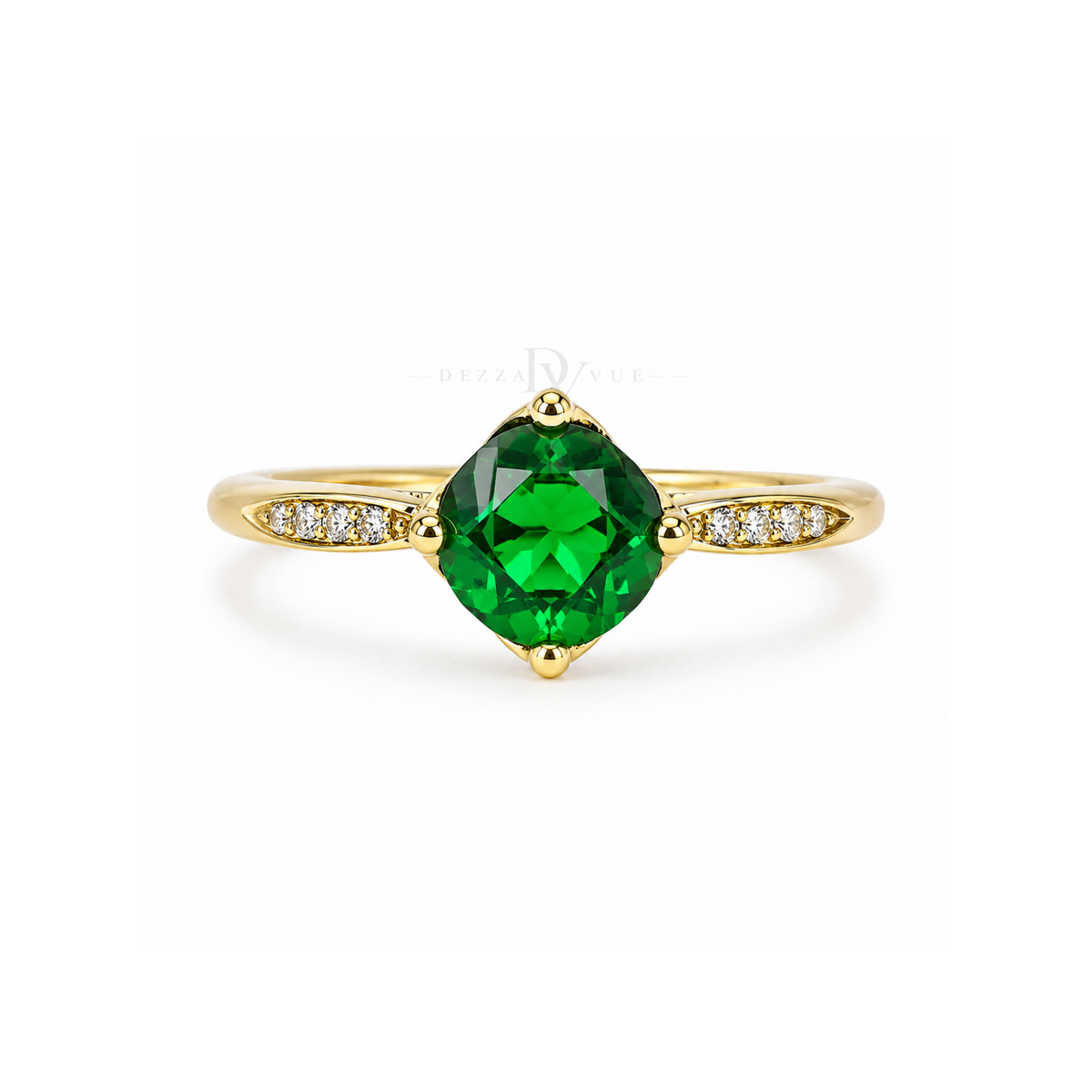 Verdant Solitaire | Emerald-Green Round Ring