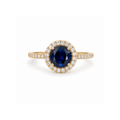 Midnight Royale | Sapphire-Blue Oval Halo Ring