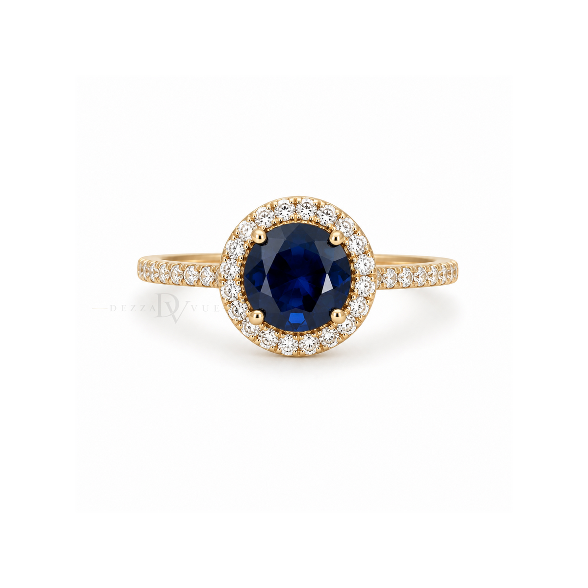 Midnight Royale | Sapphire-Blue Oval Halo Ring