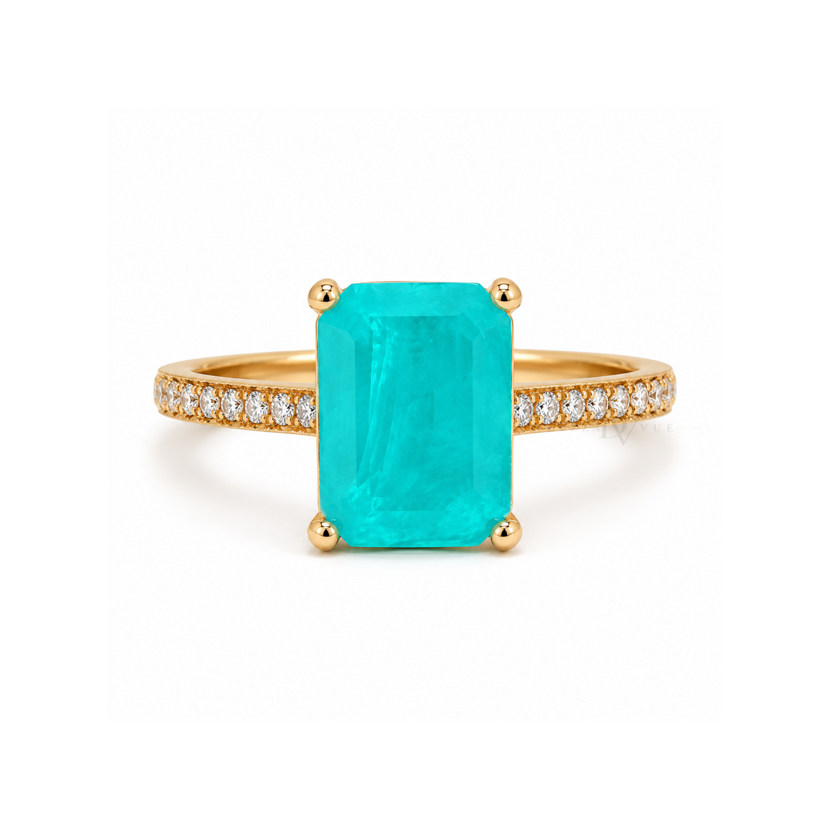 Azure Muse | Aqua-Blue Emerald-Cut Ring