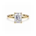 Regent Radiant | Rectangular Pavé Solitaire Ring