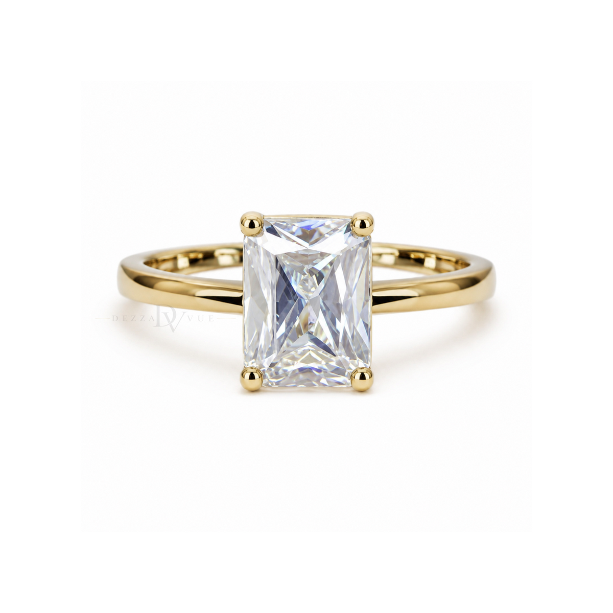 Regent Radiant | Rectangular Pavé Solitaire Ring