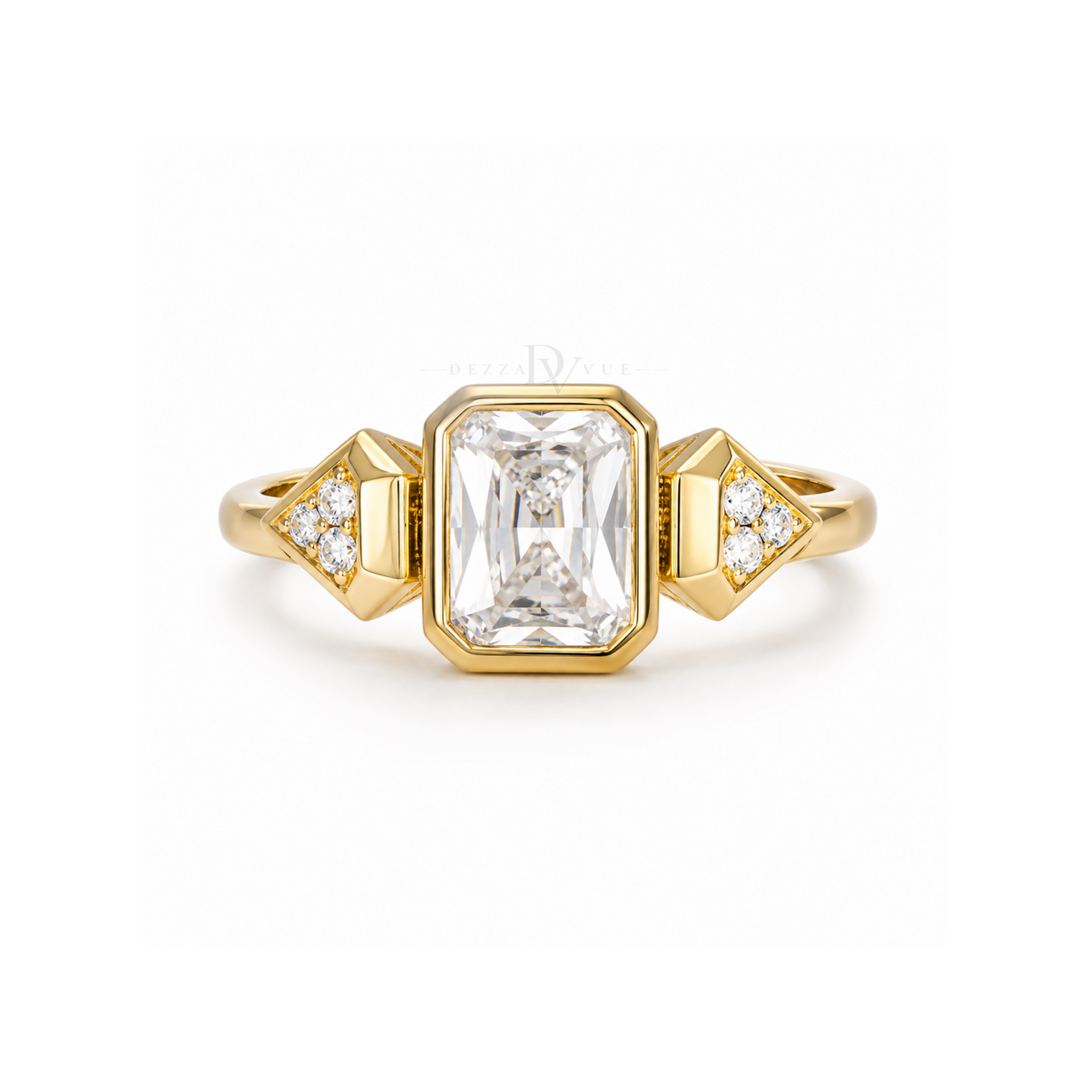 Art Deco Regent | Rectangular Halo Ring