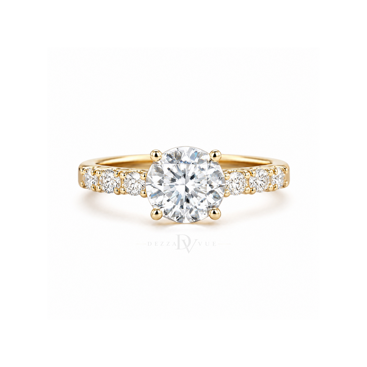 Classic Grande | Round Pavé Solitaire Ring