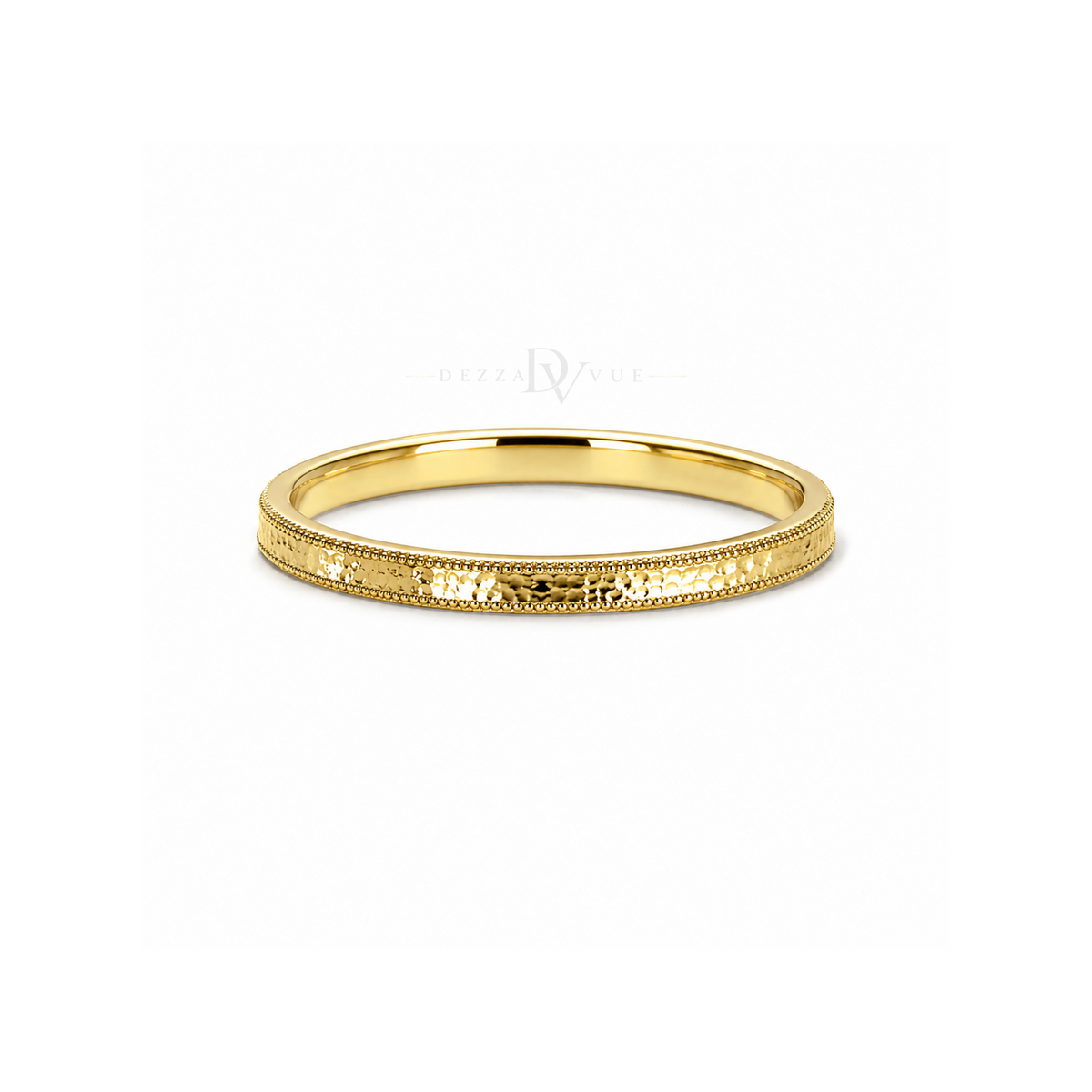 Lumière Texture | Hammered Gold-Tone Band