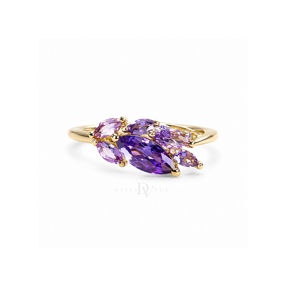 Violet Petals | Purple Marquise Ring