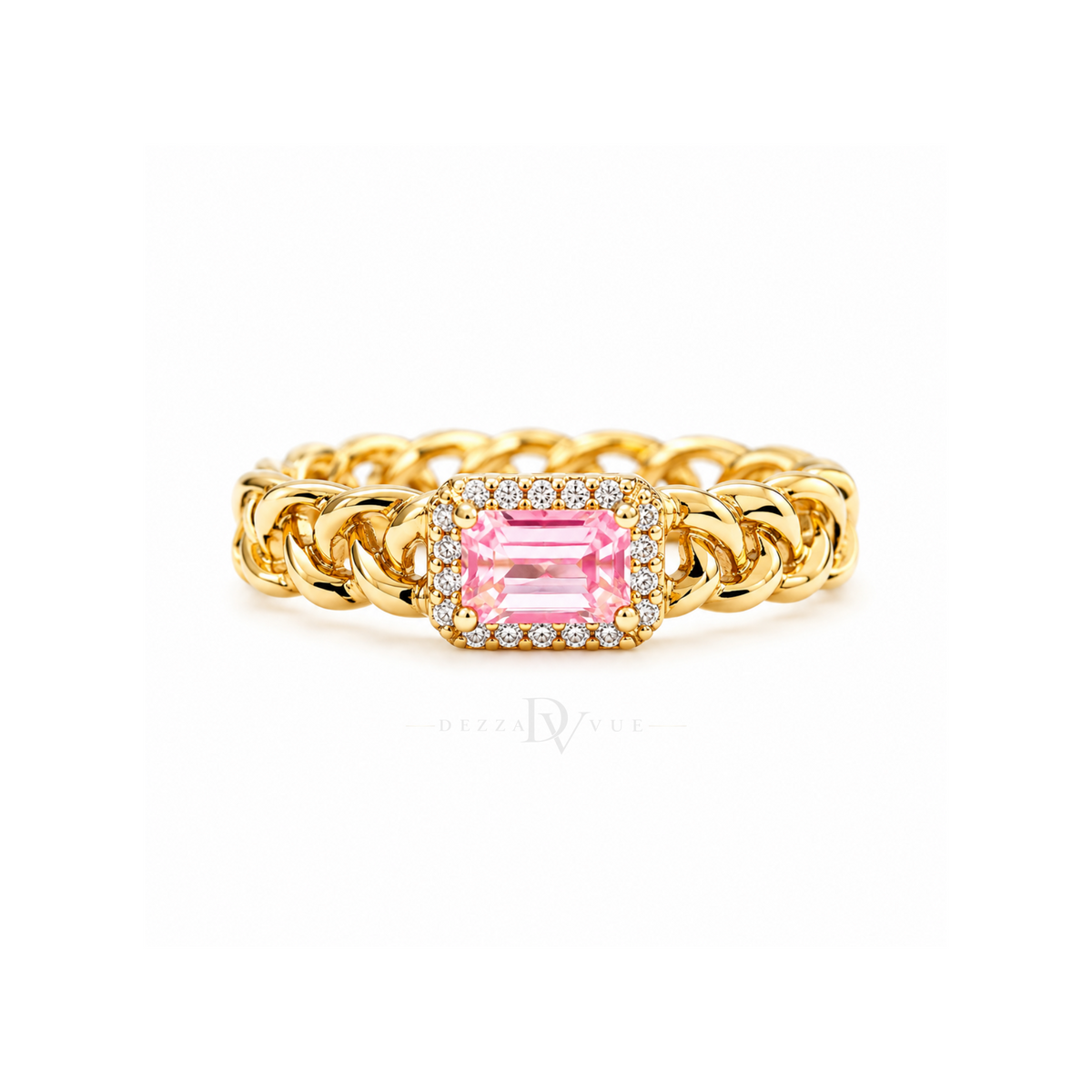 Rosé Icon | Pink Rectangular Link Ring