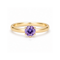 Violet Solitaire | Purple Round Stone Ring
