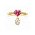 Amour Hearts | Pink Pavé Double-Heart Ring