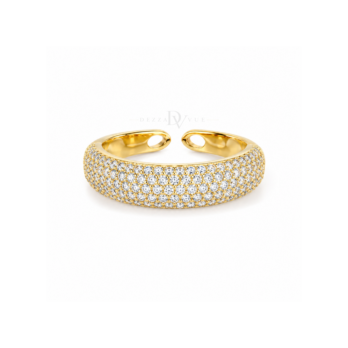 Grand Pavé Dome | Wide Gold-Tone Ring