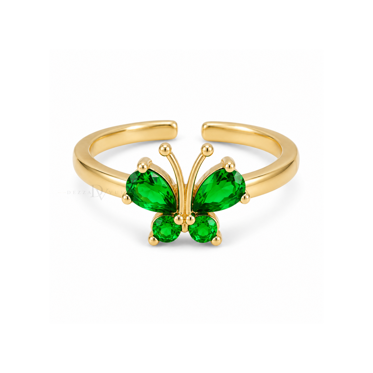 Verdant Butterfly | Green Stone Ring