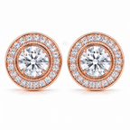 Halo Royale Studs | Moissanite Halo Stud Earrings | 14k Gold over Sterling Silver