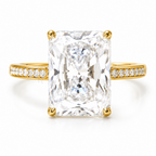 Cathedral Royale | 6ct Radiant Cut Moissanite Ring | 14k Gold Vermeil