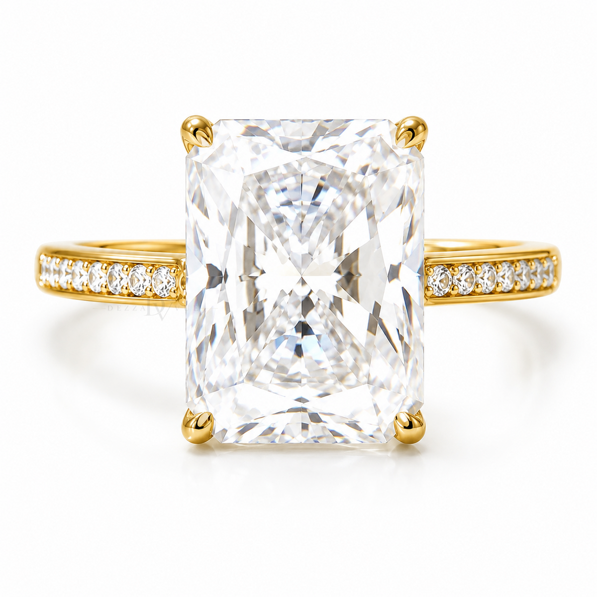 Cathedral Royale | 6ct Radiant Cut Moissanite Ring | 14k Gold Vermeil