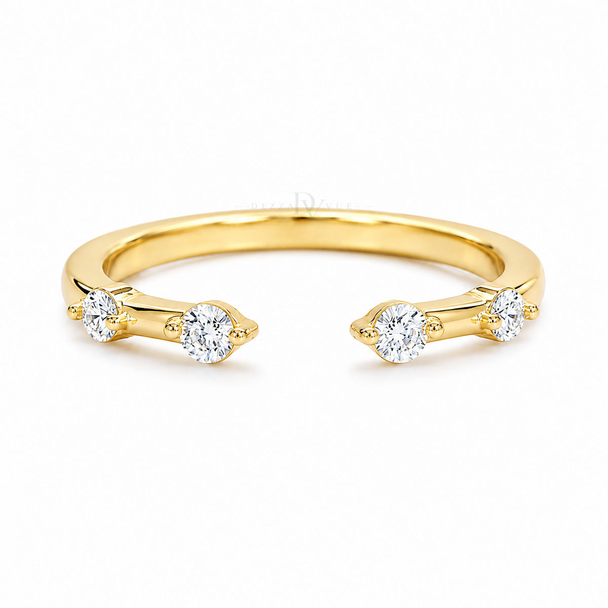 Station Band | 3mm Moissanite Band | 14k Gold Over Sterling Silver