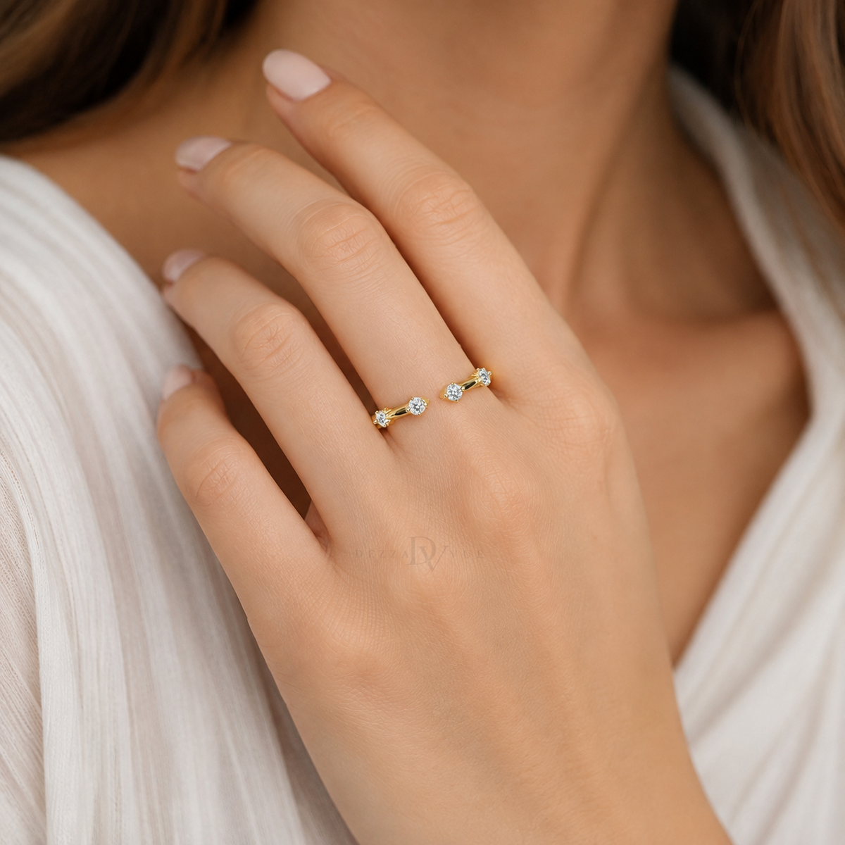 Station Band | 3mm Moissanite Band | 14k Gold Over Sterling Silver