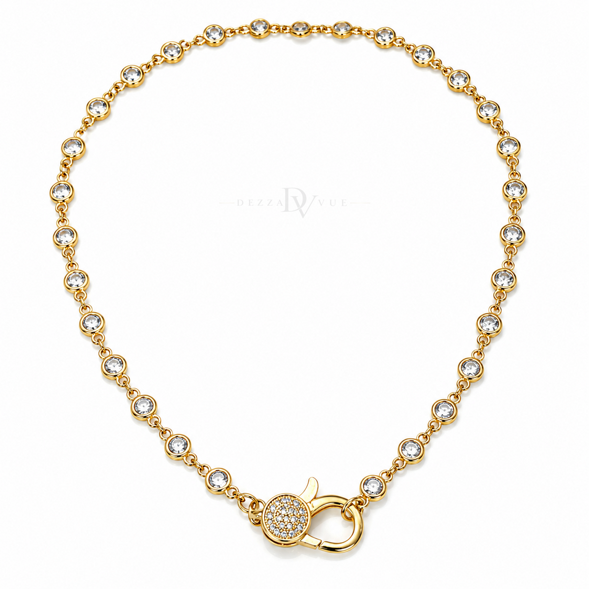 Crystal Bezel | Clear Tennis Necklace