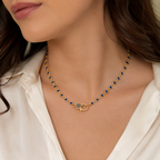 Midnight Bezel | Blue Tennis Necklace