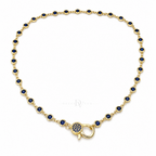 Midnight Bezel | Blue Tennis Necklace