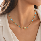 Azure Teardrops | Blue Tennis Necklace