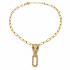 Feline Gaze | Pavé Drop Necklace