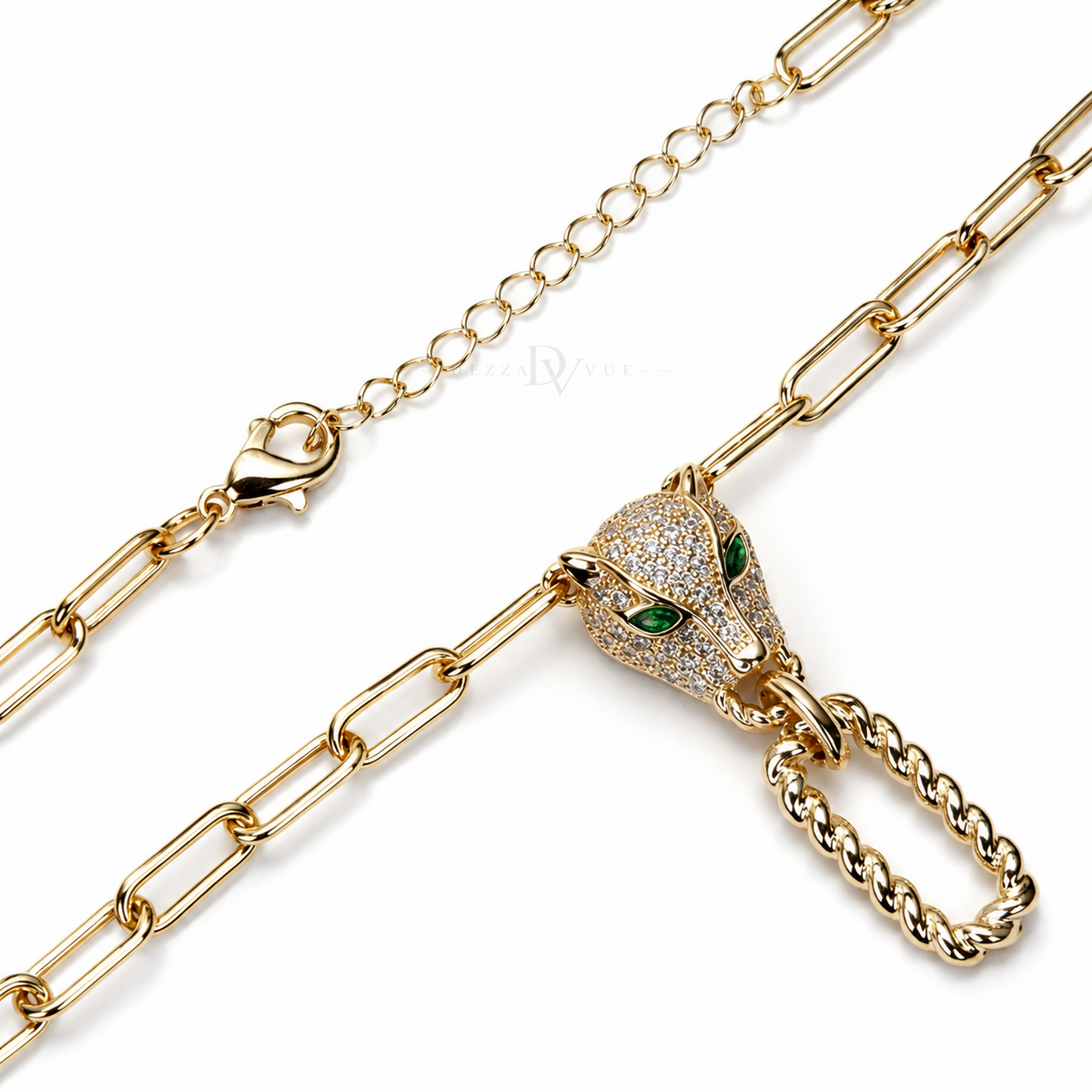 Feline Gaze | Pavé Drop Necklace