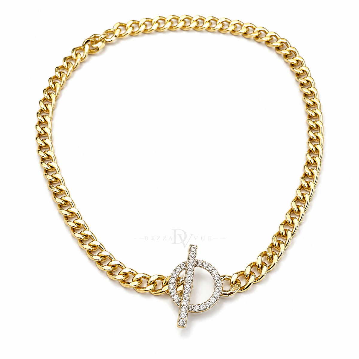 Éclat Toggle | Pavé Curb Chain Necklace