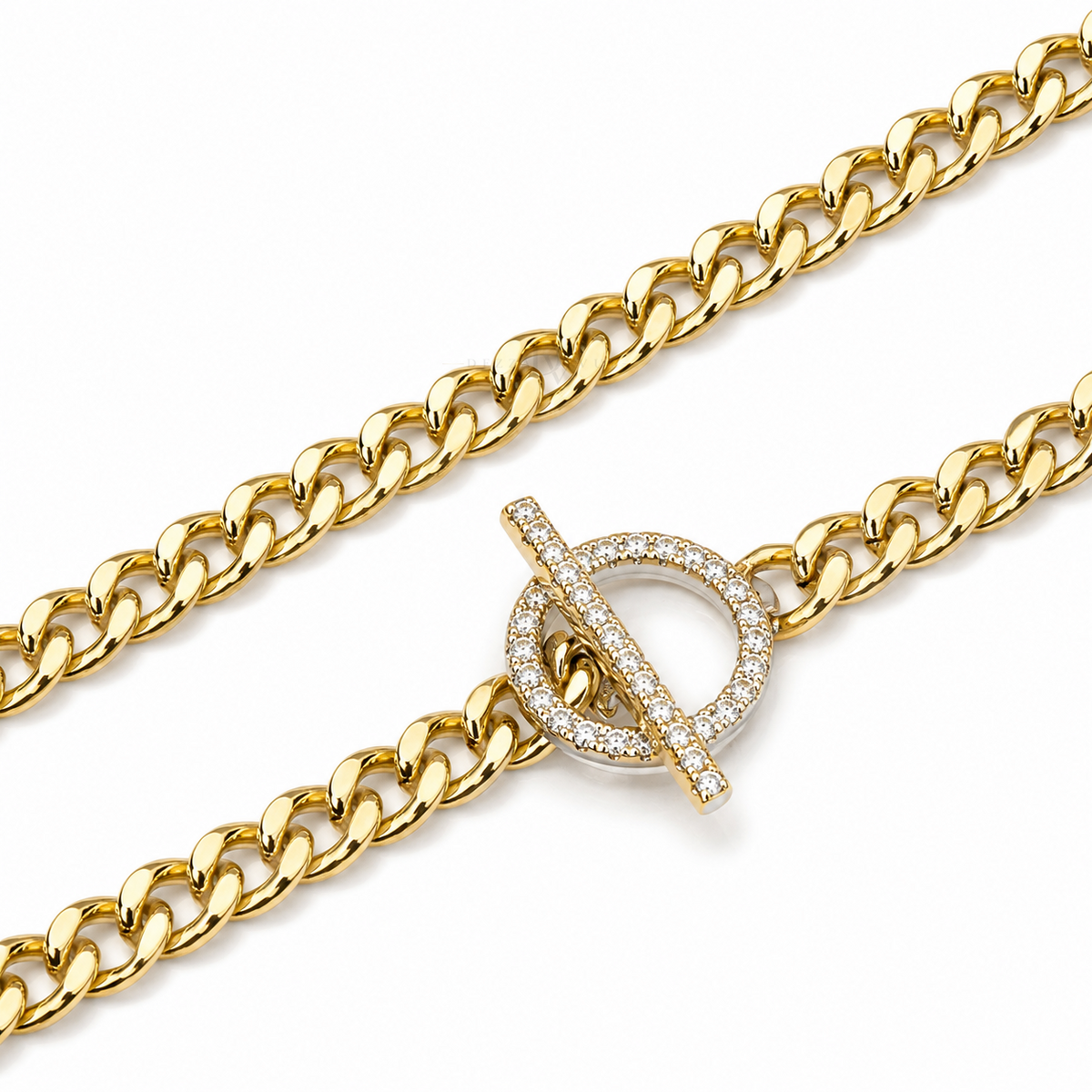 Éclat Toggle | Pavé Curb Chain Necklace