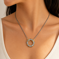Orbit Knot | Two-Tone Circular Pendant Necklace