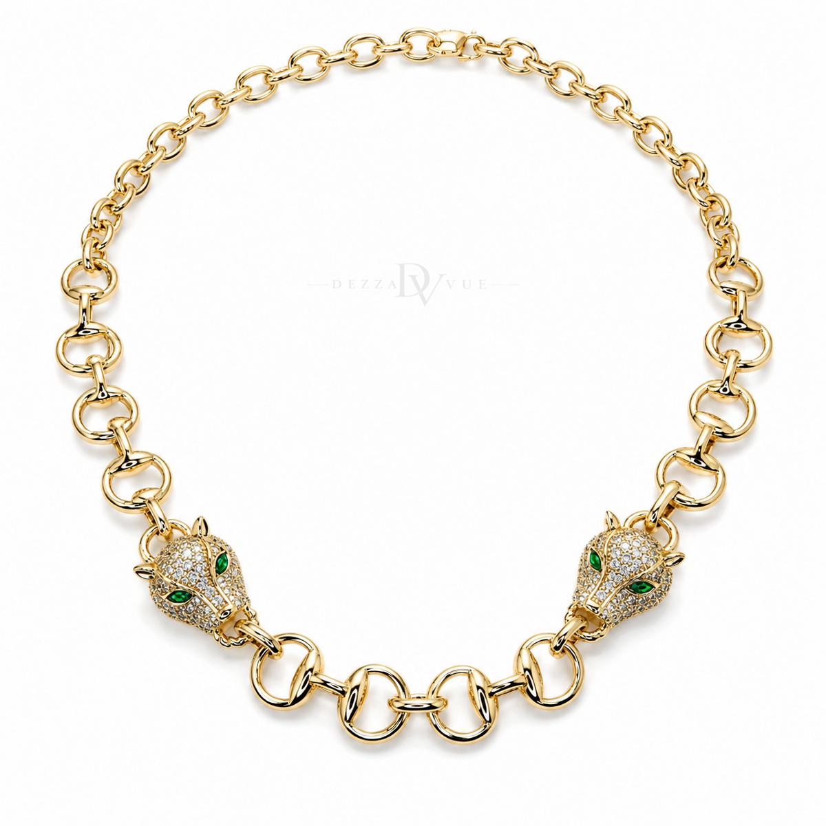 Green-Eyed Panther | Statement Chain Necklace