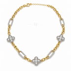 Trinity Clover | Two-Tone Pavé Necklace