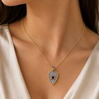 Crimson Devotion | Red Pavé Heart Necklace