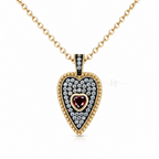 Crimson Devotion | Red Pavé Heart Necklace